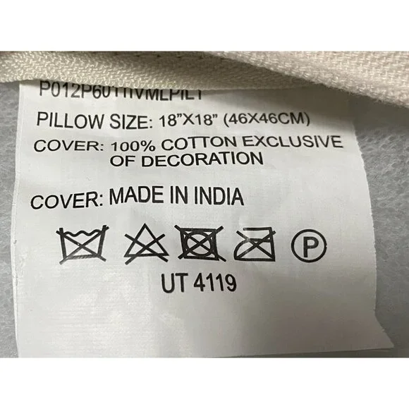 Rifle‎ Paper Throw Pillow Wanderlust Landmark Loloi Pillow 18x18 Embroidered - Picture 9 of 9